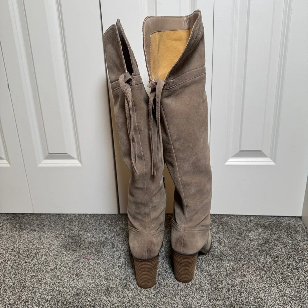 Franco Sarto Ellyn Anthropologie Leather Suede Tall Over The Knee Boots Size 10